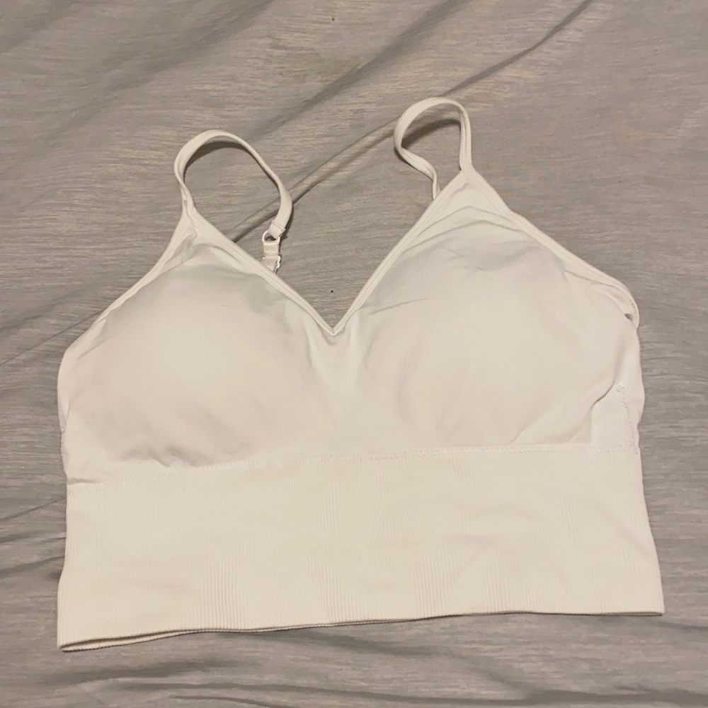 White longline sports bra/ crop top